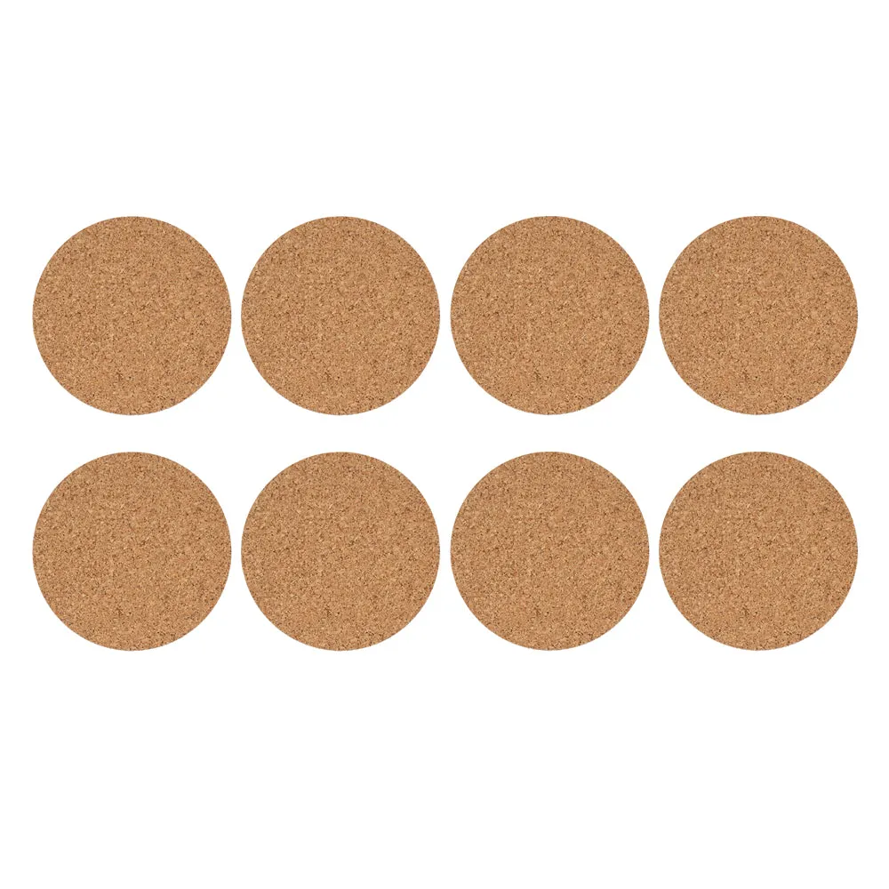 8 Pack Cork Coasters Absorbent Cup Round Cafe Bar Home Drink Beverage DIY Crafts