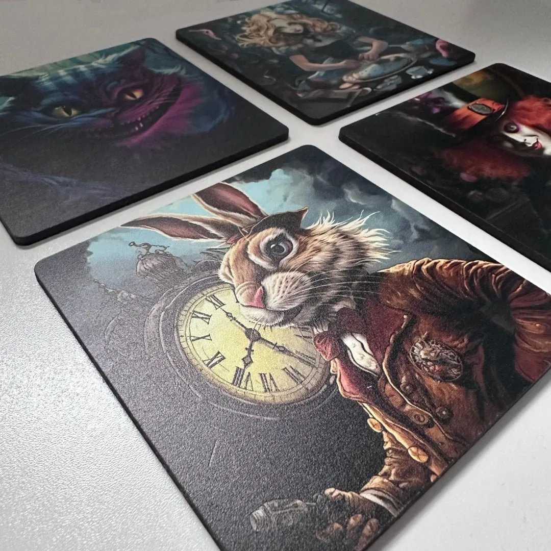 Alice in Wonderland Wooden Coasters