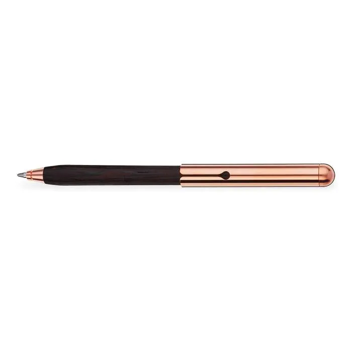E M Style Wood Ballpoint Pen - Wenge with Copper-Plated Brass