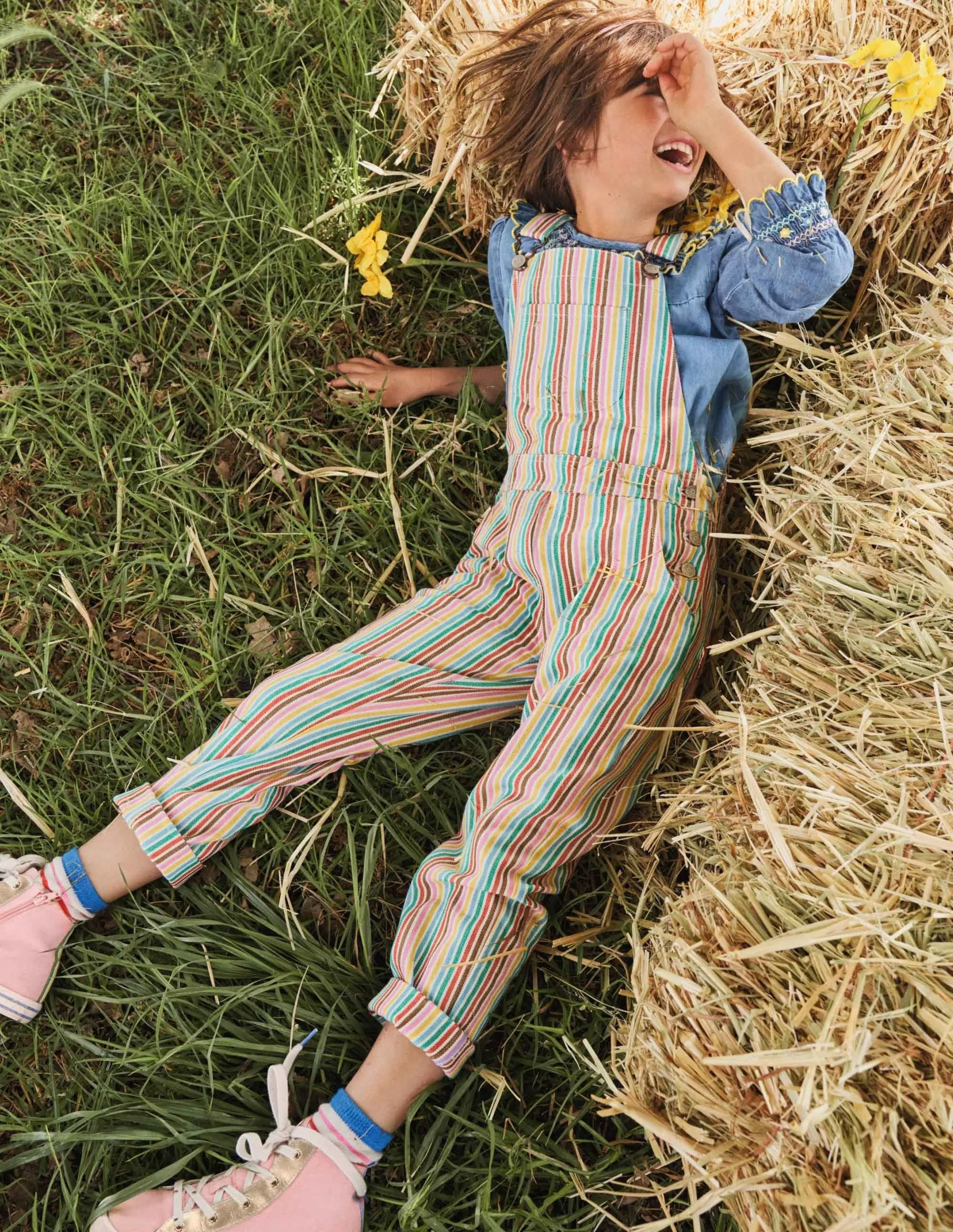 Fun Dungaree-Multi Ticking