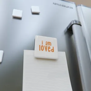 IAC  Home & Livings-Magnet & Stickers / Porcelain Magnet, Square / I am LOVED