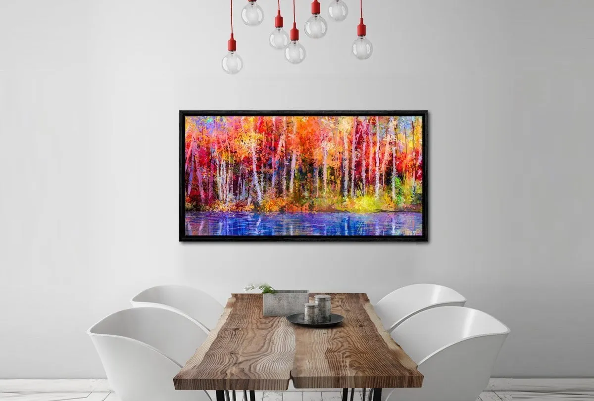 Lakeside Forest Panorama | Canvas Wall Art Print