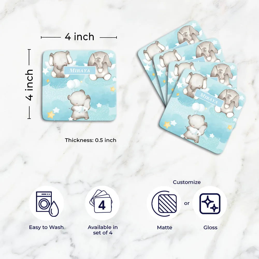 Lil Forest Friends Tableware Set (kids) (4 Placemats & 4 Casters)