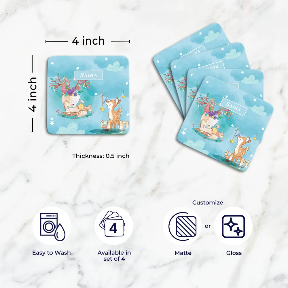 Lil Forest Friends Tableware Set (kids) (4 Placemats & 4 Casters)