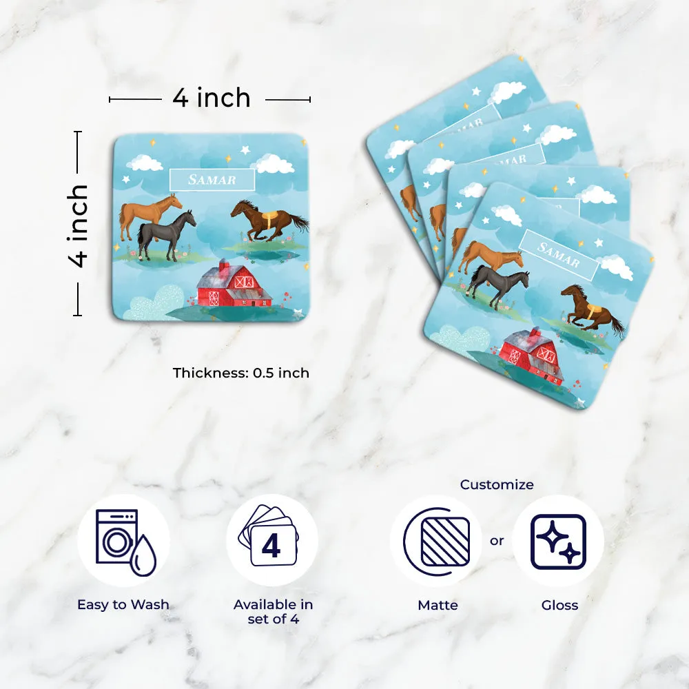 Lil Forest Friends Tableware Set (kids) (4 Placemats & 4 Casters)