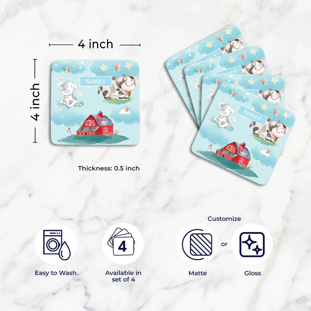 Lil Forest Friends Tableware Set (kids) (4 Placemats & 4 Casters)
