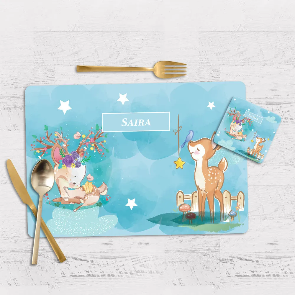 Lil Forest Friends Tableware Set (kids) (4 Placemats & 4 Casters)