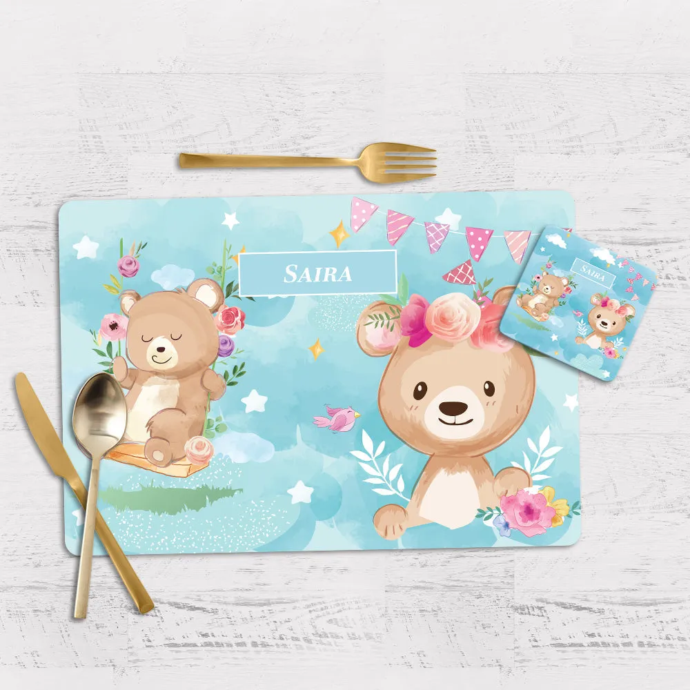 Lil Forest Friends Tableware Set (kids) (4 Placemats & 4 Casters)