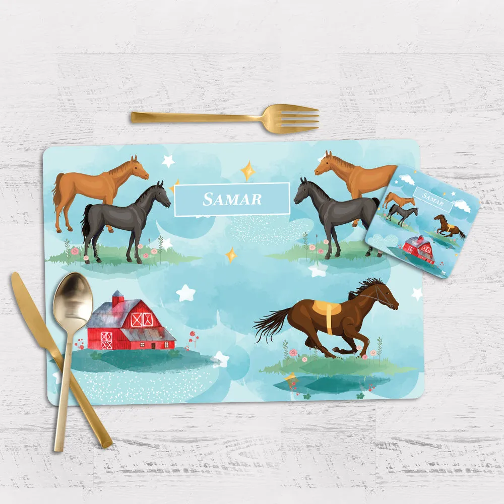 Lil Forest Friends Tableware Set (kids) (4 Placemats & 4 Casters)