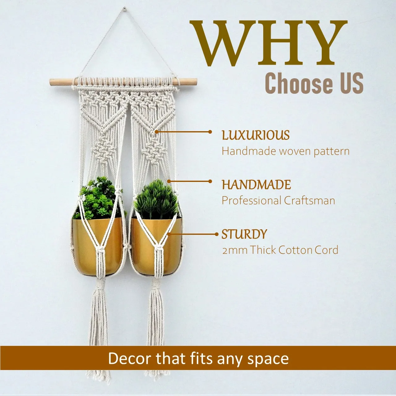 Macrame Double Plant Hanger