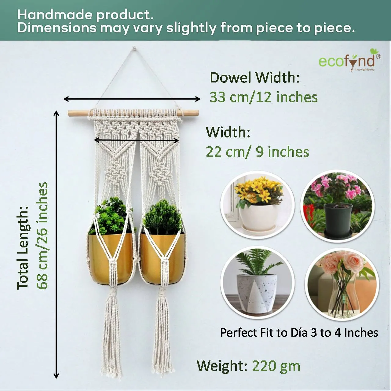 Macrame Double Plant Hanger