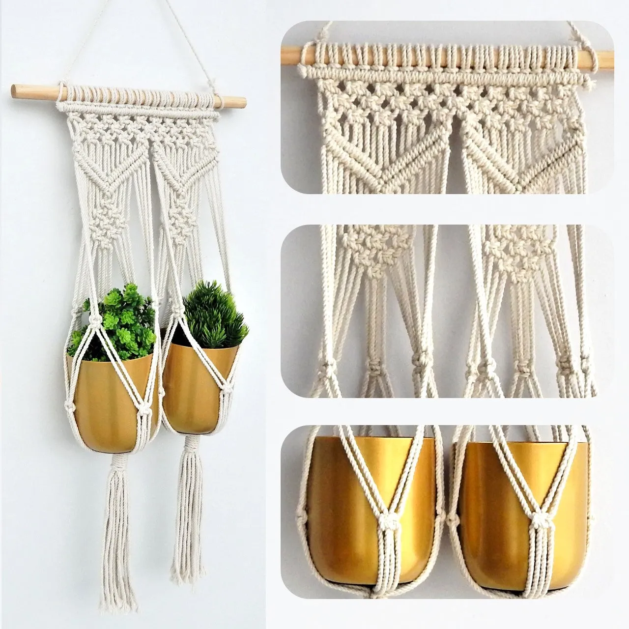 Macrame Double Plant Hanger