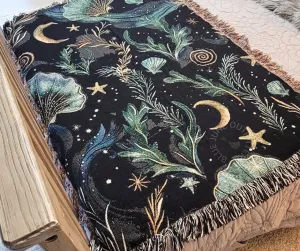 Mystical Sea Life | Woven Throw Blanket