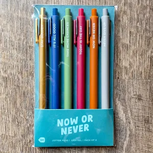 Now or Never Jotter Pens Set of 6