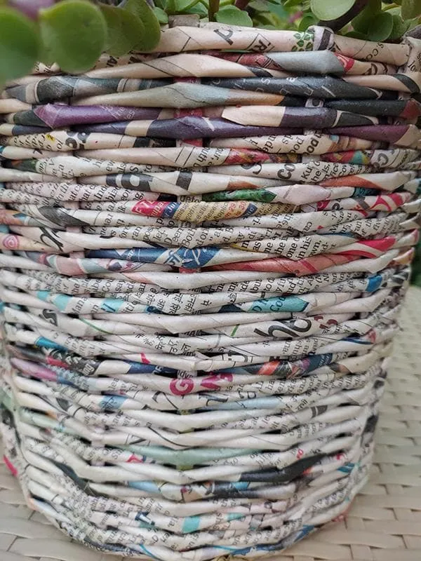 Organic Paper Weaved Planter Natural