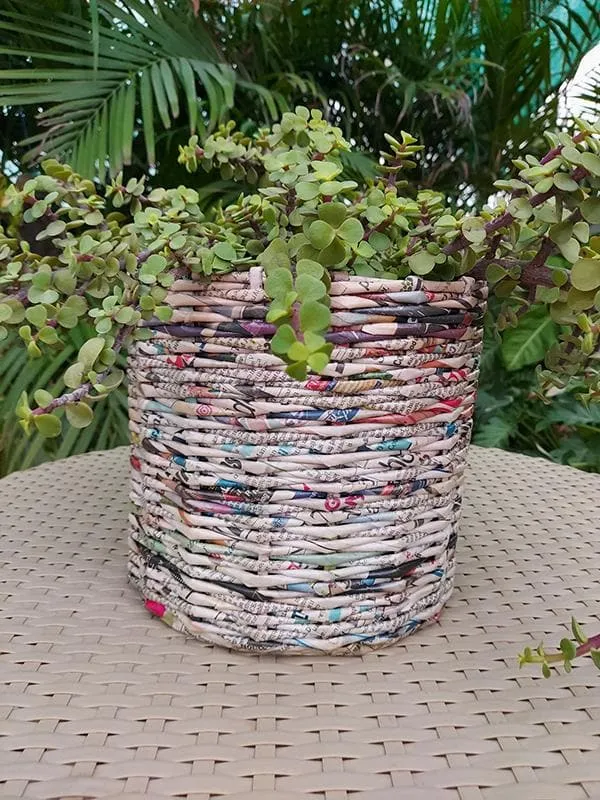 Organic Paper Weaved Planter Natural