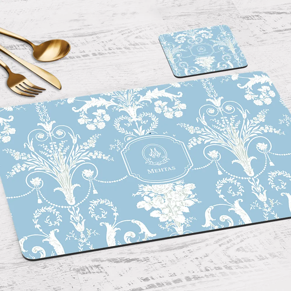 Ornateo Tableware Set (4 Placemats & 4 Casters)