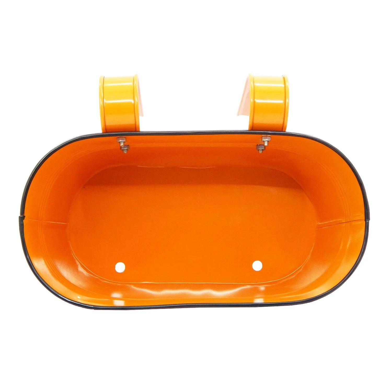 Oval Orange/Black 10" Balcony Railing Planter