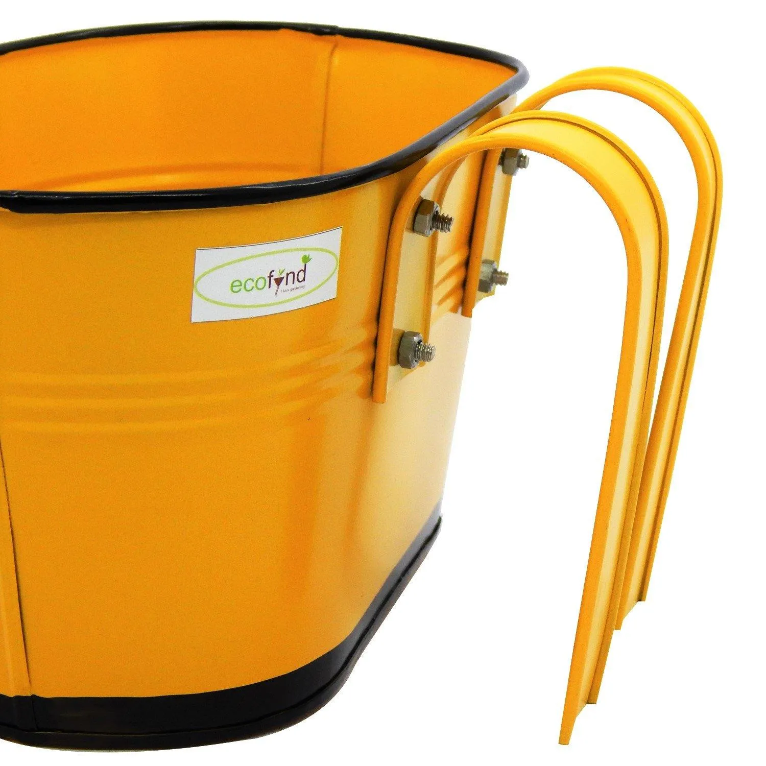 Oval Yellow/Black 10" Balcony Railing Planter