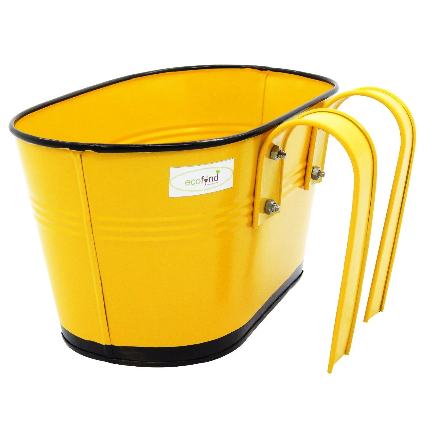 Oval Yellow/Black 10" Balcony Railing Planter