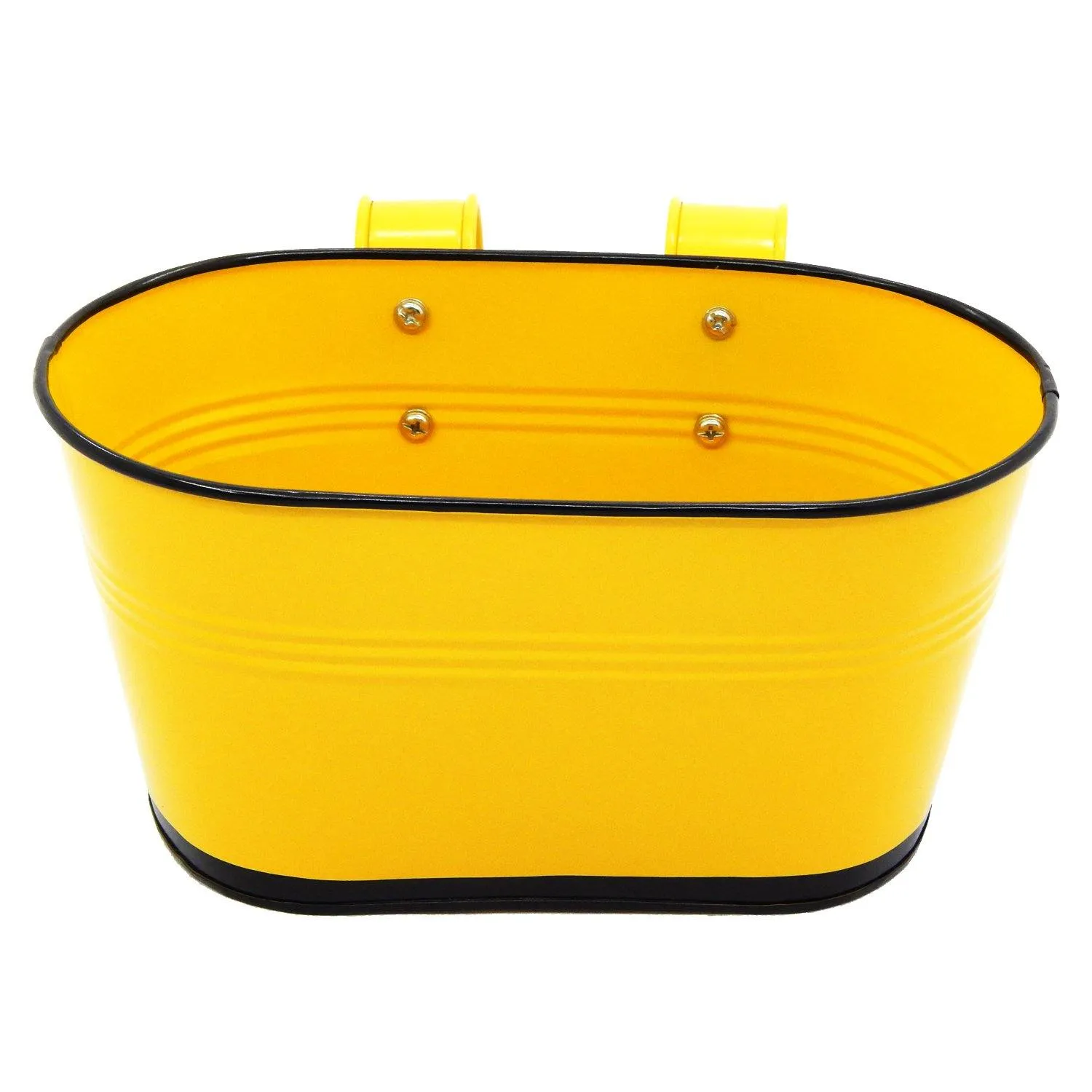 Oval Yellow/Black 10" Balcony Railing Planter