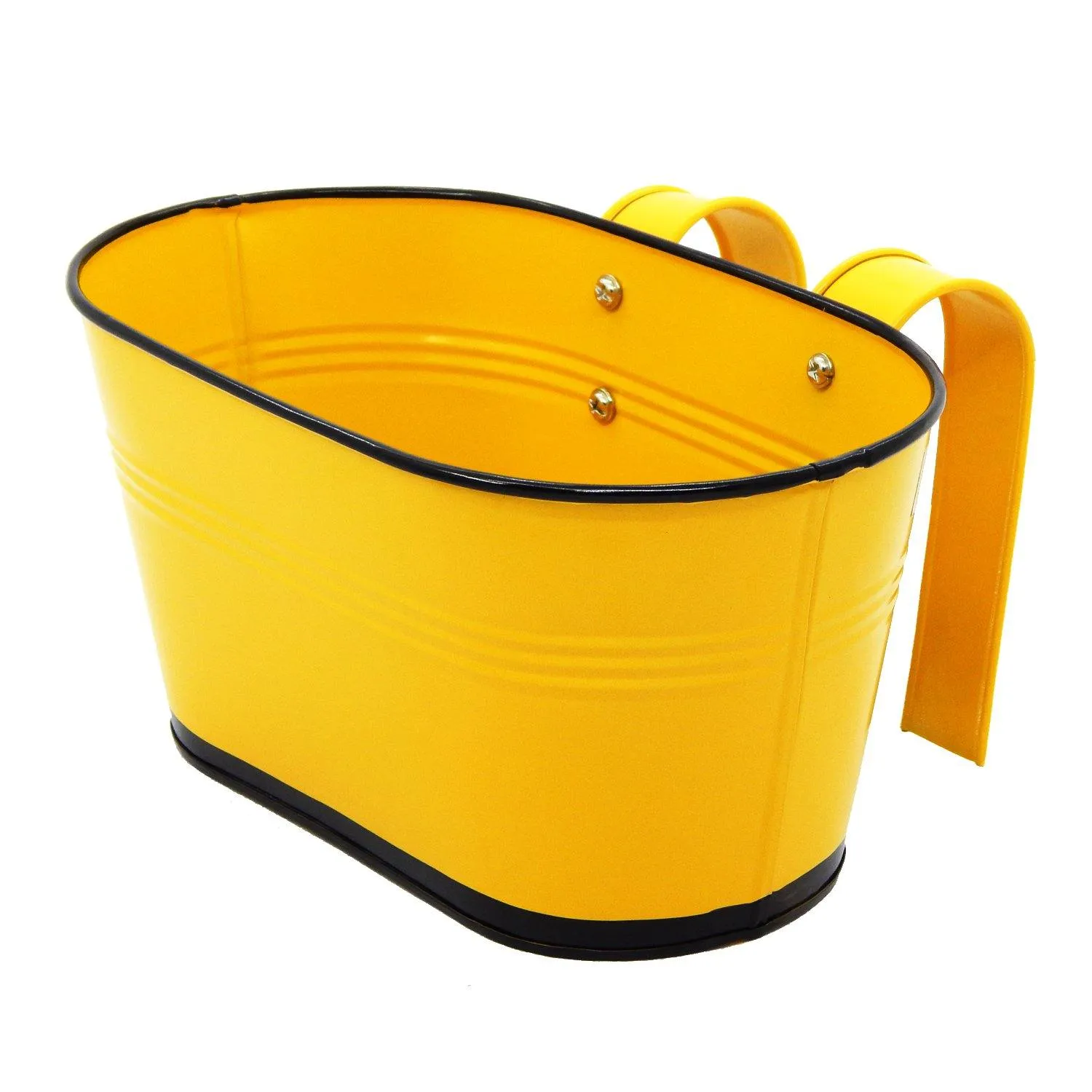 Oval Yellow/Black 10" Balcony Railing Planter