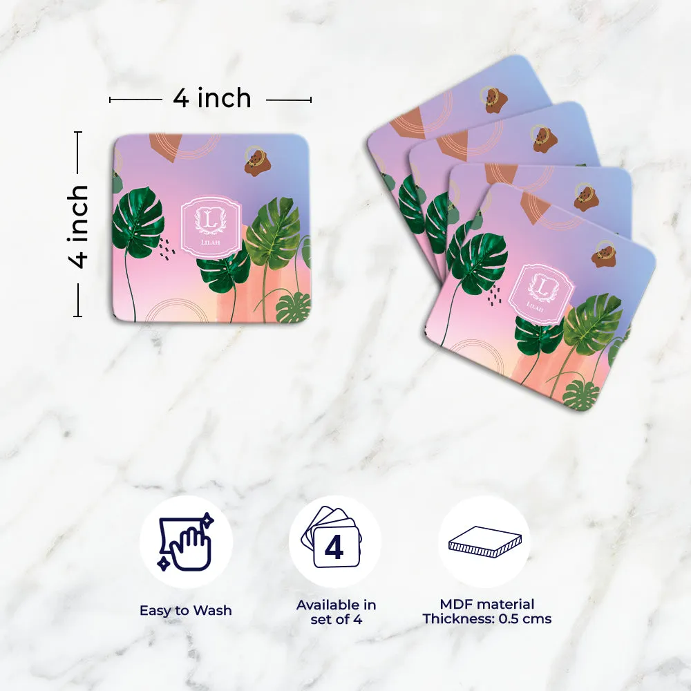 Palmscape Tableware Set (4 Placemats & 4 Casters)