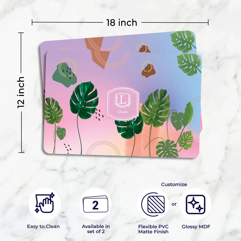 Palmscape Tableware Set (4 Placemats & 4 Casters)