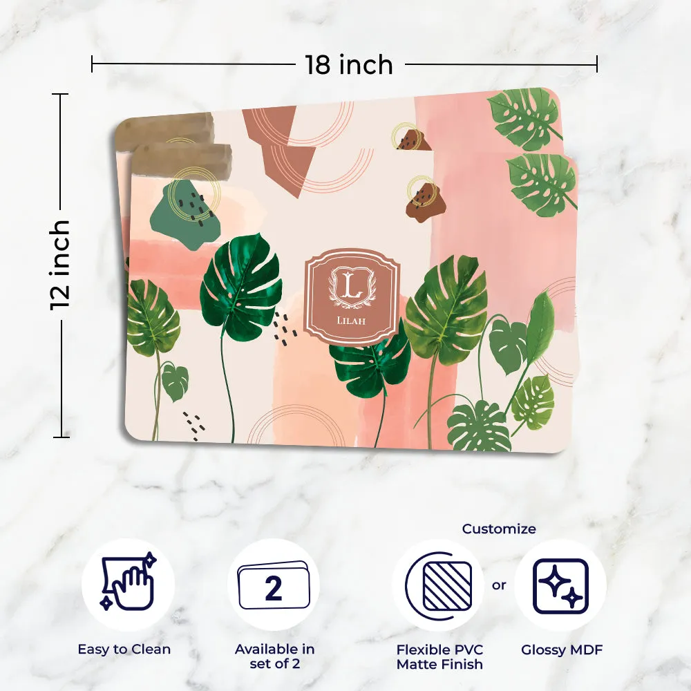 Palmscape Tableware Set (4 Placemats & 4 Casters)