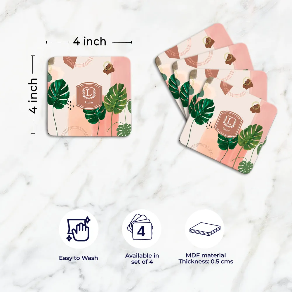 Palmscape Tableware Set (4 Placemats & 4 Casters)