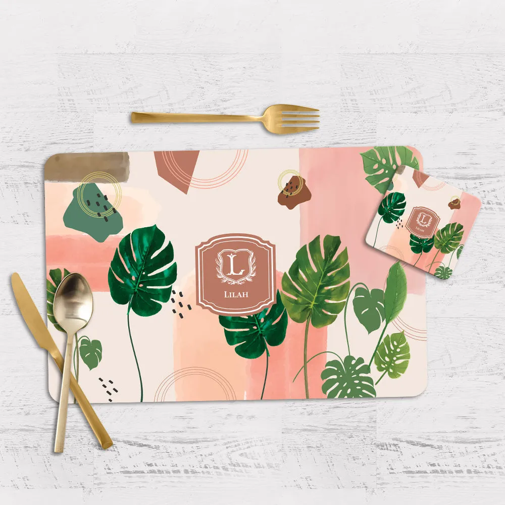 Palmscape Tableware Set (4 Placemats & 4 Casters)