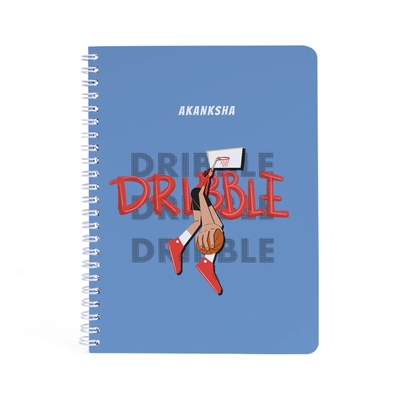 Personalised Spiral Notebook - Basketball Fever, Girl
