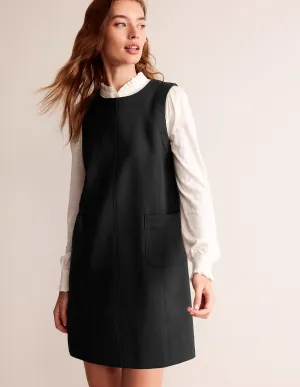 Pocket Detail Mini Shift Dress-Black
