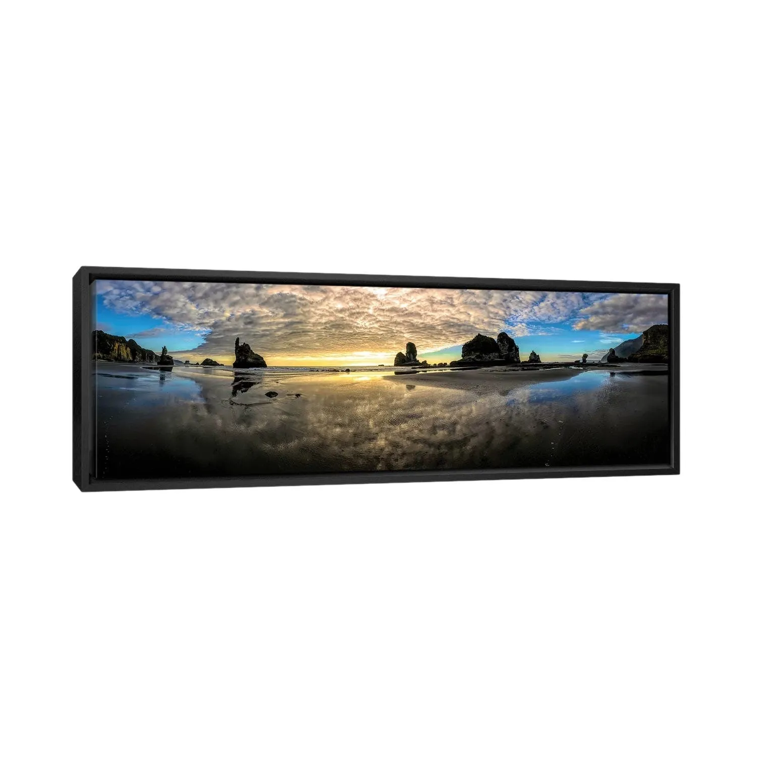 "Before Sunset Motukiekie Beach West Coast New Zealand" by OLena Art Framed