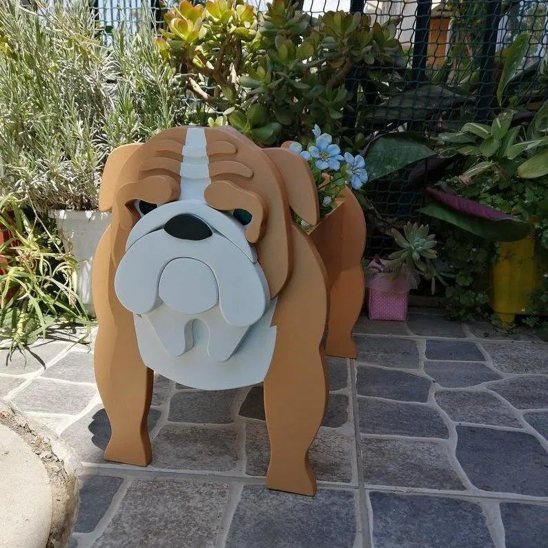 Realistic Dog flower planters