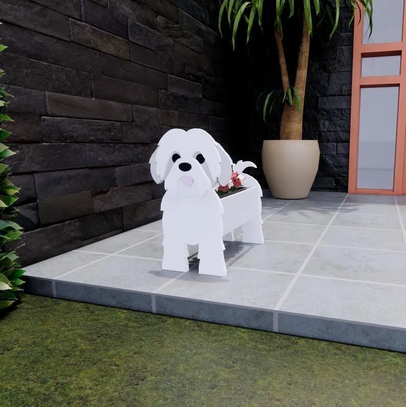 Realistic Dog flower planters