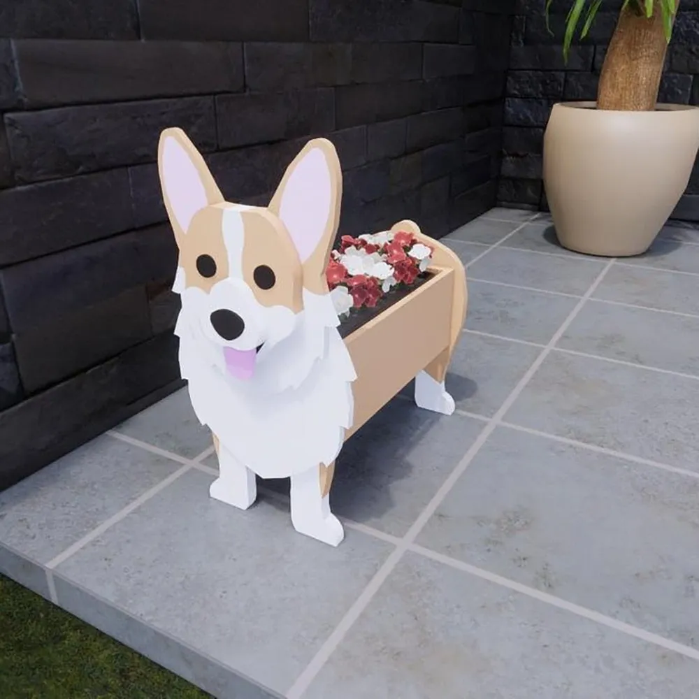 Realistic Dog flower planters