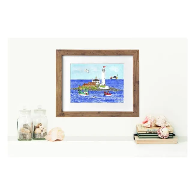 St Mary's Lighthouse Whitley Bay Print (10"x8") by Zoe Emma Scott