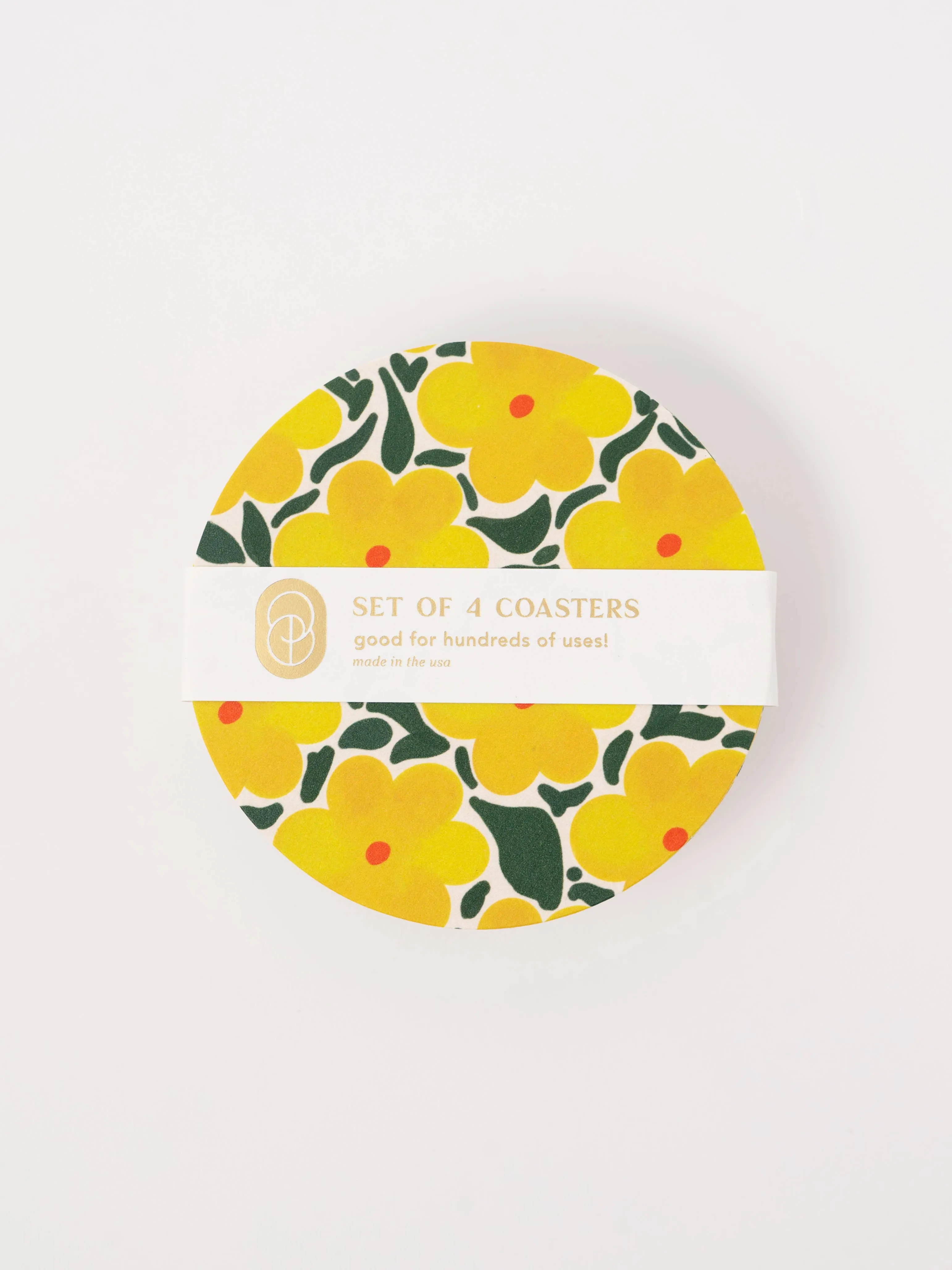 Sunshine Daffodil Reusable Coaster - Set of Four