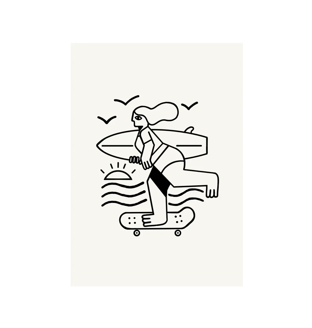 Surf Skate Art Print