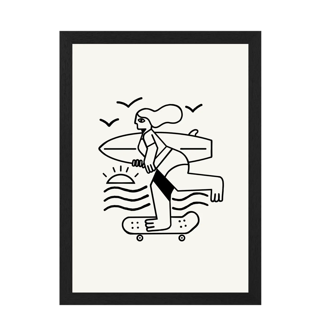 Surf Skate Art Print