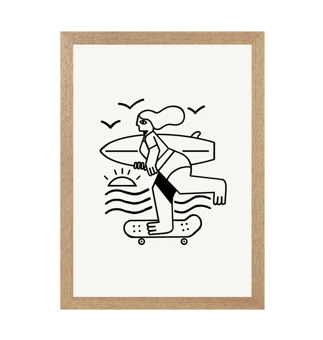 Surf Skate Art Print