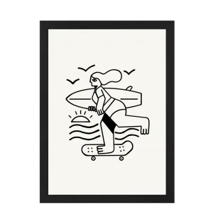 Surf Skate Art Print